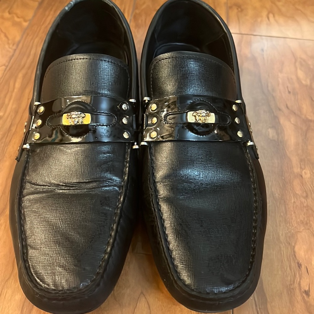 Versace leather loafers size 44